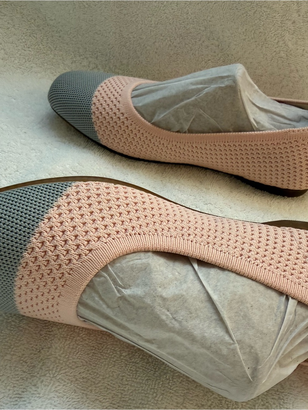 Knit Two-Tone Ballet Flats in Pink and Gray - Bundle Shoes for Deep Discounts - Picture 5 of 12